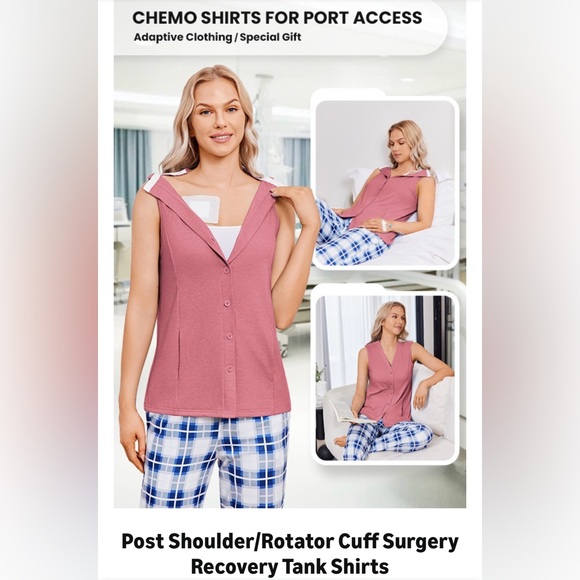 Deyeek Women's Black VNeck Post Op Snap Tank w/ Drain Pockets size M - Picture 7 of 9